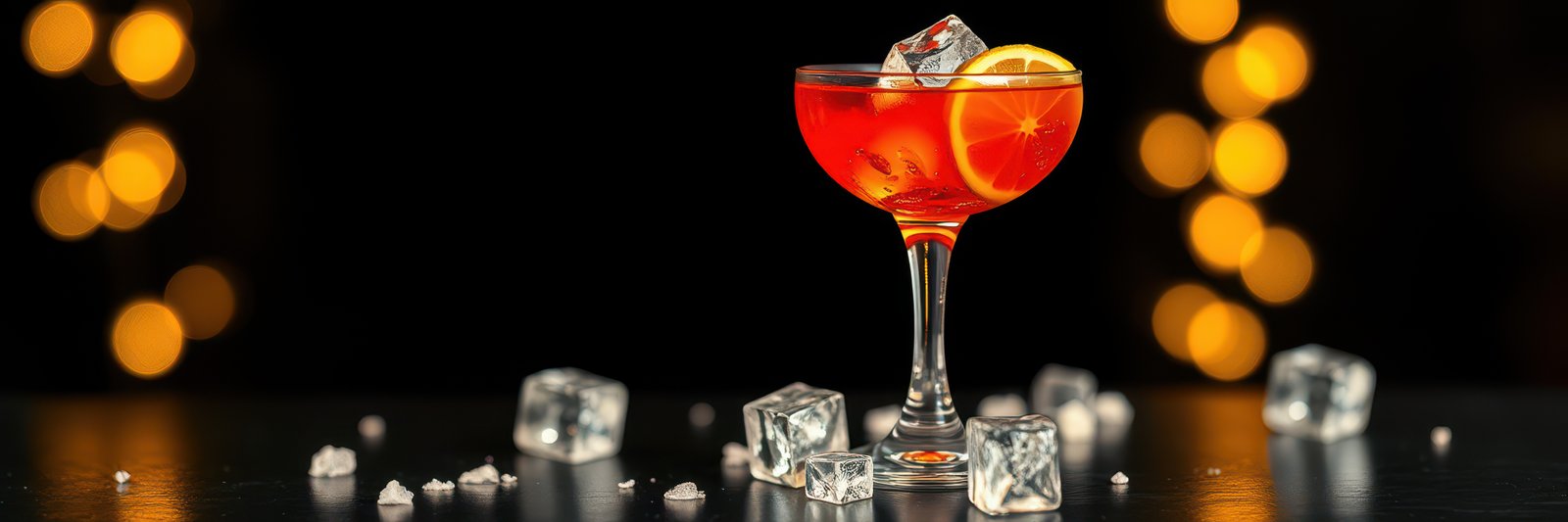 Bright and refreshing cocktail garnished with orange slices and ice cubes, perfect for a festive evening gathering